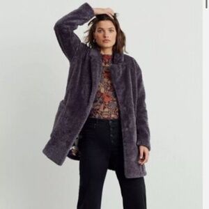 Maeve By Anthropologie Lisanne Faux Fur Coat Oversized Size Medium